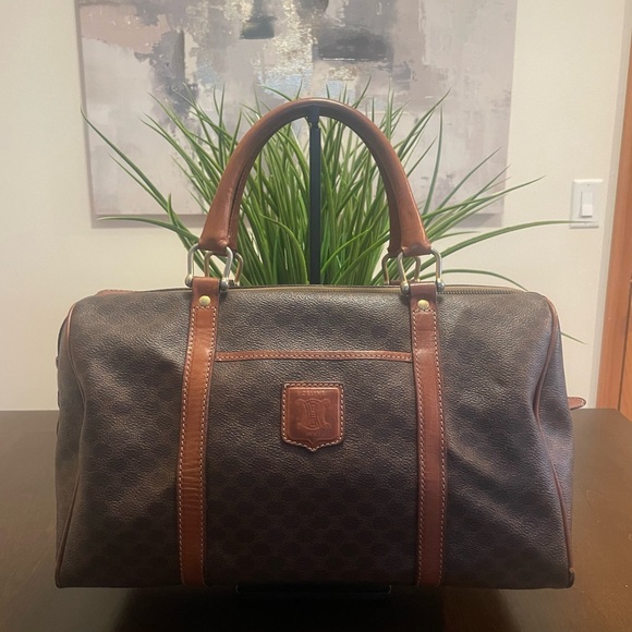 Celine Handbags - Celine Vintage Macadam Canvas Boston Bag